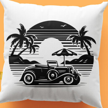 Intra απο ξύλο plywood 3mm-4mm πάχος – Ρετρό Summer Beach Classic Car-v3 Δίασταση 20x20 cm INTRAFABR-117306704 - Image 5