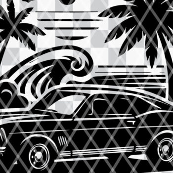 Intra απο ξύλο plywood 3mm-4mm πάχος – Retro Summer Beach Classic Car-v5 Δίασταση 20x20 cm INTRAFABR-117350059 - Image 2