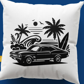 Intra απο ξύλο plywood 3mm-4mm πάχος – Retro Summer Beach Classic Car-v5 Δίασταση 20x20 cm INTRAFABR-117350059 - Image 3