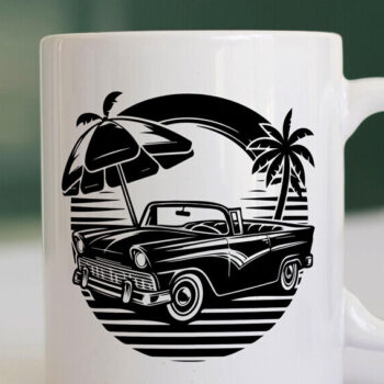 Intra απο ξύλο plywood 3mm-4mm πάχος – Retro Summer Beach Classic Car-v6 Δίασταση  20x20 cm INTRAFABR-117353388 - Image 5