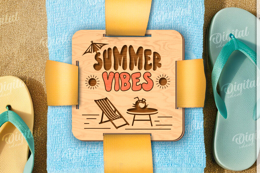 Intra απο ξύλο plywood 3mm-4mm πάχος – Ρετρό πετσέτα δώρου Ετικέτα κοπής με λέιζερ Δίασταση  20x20 cm INTRAFABR-121501734