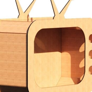 Intra απο ξύλο plywood 3mm-4mm πάχος – Ρετρό ράφι τηλεόρασης Δίασταση 20x20 cm INTRAFABR-36511073 - Image 3