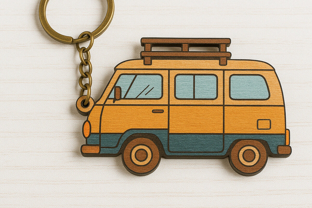 Intra απο ξύλο plywood 3mm-4mm πάχος – Ρετρό Βαν Μπρελόκ Δίασταση  5x5 cm INTRAFABR-120685232