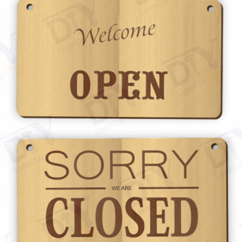 Intra απο ξύλο plywood 3mm-4mm πάχος – Αναστρέψιμη πινακίδα ανοιχτής/κλειστής πόρτας Δίασταση  20x20 cm INTRAFABR-118281226 - Image 3