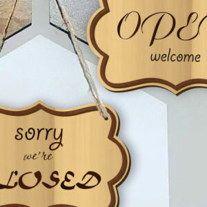 Intra απο ξύλο plywood 3mm-4mm πάχος – Αναστρέψιμη πινακίδα ανοιχτής/κλειστής πόρτας Δίασταση 20x20 cm INTRAFABR-118275952