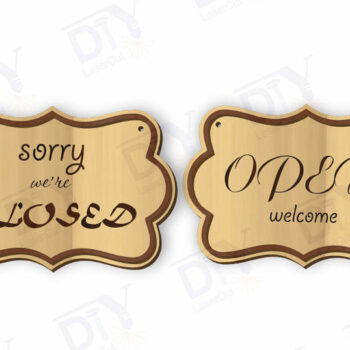 Intra απο ξύλο plywood 3mm-4mm πάχος – Αναστρέψιμη πινακίδα ανοιχτής/κλειστής πόρτας Δίασταση  20x20 cm INTRAFABR-118275952 - Image 2