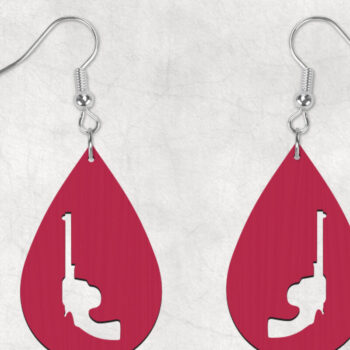 Intra απο ξύλο plywood 3mm-4mm πάχος – Revolvers Teardrop Boho Σκουλαρίκια Δίασταση  5x5 cm INTRAFABR-28858955 - Image 1