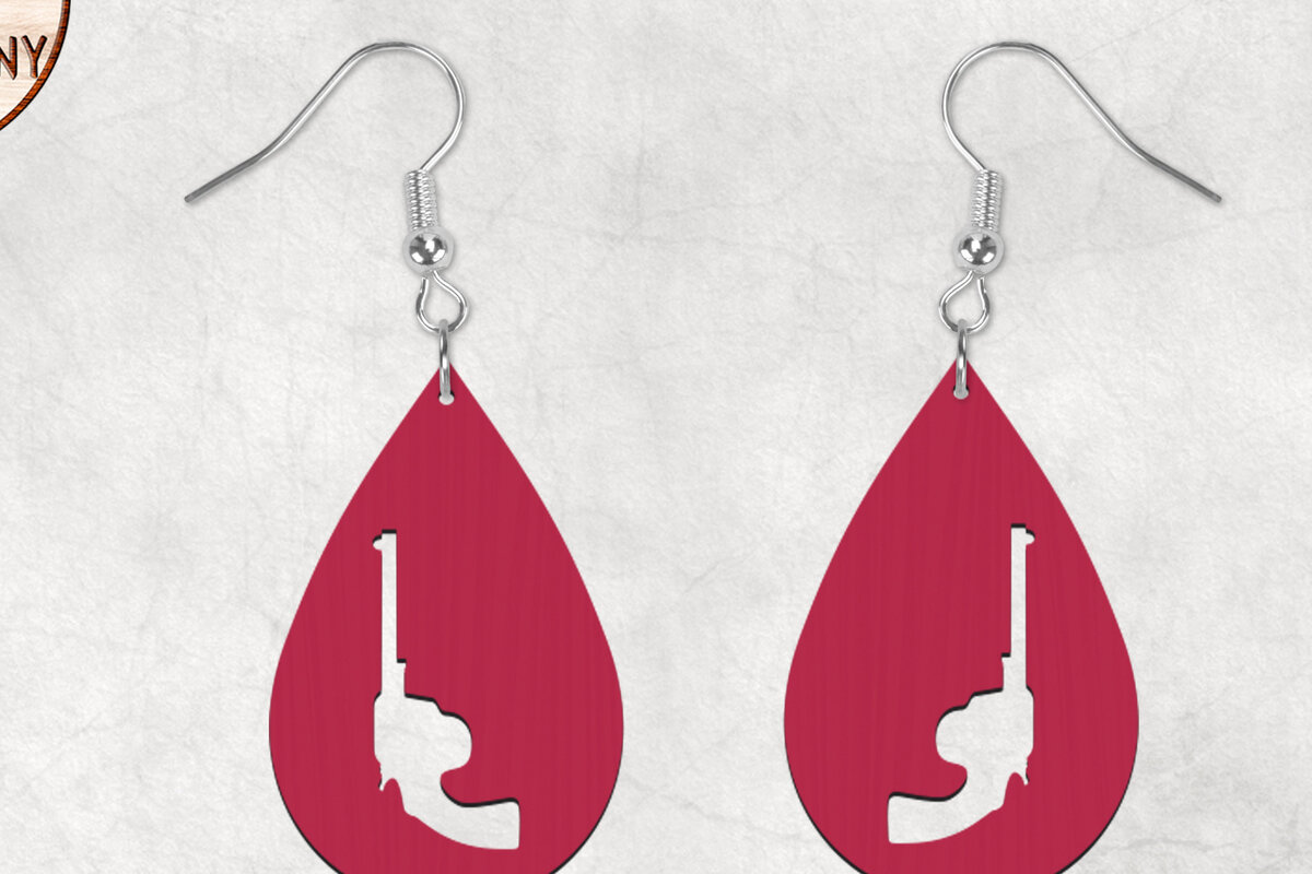 Intra απο ξύλο plywood 3mm-4mm πάχος – Revolvers Teardrop Boho Σκουλαρίκια Δίασταση  5x5 cm INTRAFABR-28858955