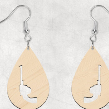 Intra απο ξύλο plywood 3mm-4mm πάχος – Revolvers Teardrop Boho Σκουλαρίκια Δίασταση  5x5 cm INTRAFABR-28858955 - Image 2