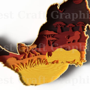 Intra απο ξύλο plywood 3mm-4mm πάχος – Σκηνή σαφάρι με στρώματα Rhino Head Δίασταση  20x20 cm INTRAFABR-121580140 - Image 1