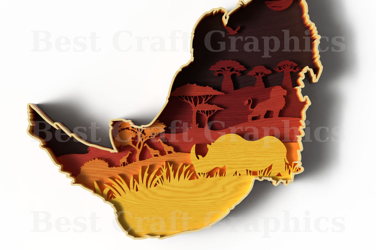 Intra απο ξύλο plywood 3mm-4mm πάχος – Σκηνή σαφάρι με στρώματα Rhino Head Δίασταση  20x20 cm INTRAFABR-121580140