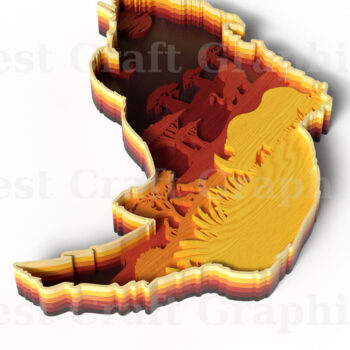 Intra απο ξύλο plywood 3mm-4mm πάχος – Σκηνή σαφάρι με στρώματα Rhino Head Δίασταση  20x20 cm INTRAFABR-121580140 - Image 2