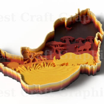 Intra απο ξύλο plywood 3mm-4mm πάχος – Σκηνή σαφάρι με στρώματα Rhino Head Δίασταση  20x20 cm INTRAFABR-121580140 - Image 3