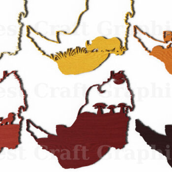 Intra απο ξύλο plywood 3mm-4mm πάχος – Σκηνή σαφάρι με στρώματα Rhino Head Δίασταση  20x20 cm INTRAFABR-121580140 - Image 5