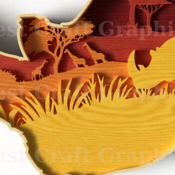 Intra απο ξύλο plywood 3mm-4mm πάχος – Σκηνή σαφάρι με στρώματα Rhino Head Δίασταση  20x20 cm INTRAFABR-121580140 - Image 6