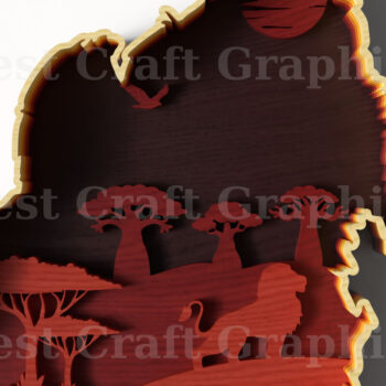 Intra απο ξύλο plywood 3mm-4mm πάχος – Σκηνή σαφάρι με στρώματα Rhino Head Δίασταση  20x20 cm INTRAFABR-121580140 - Image 7