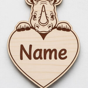 Intra απο ξύλο plywood 3mm-4mm πάχος – Rhino Heart Name Keychain Δίασταση 5x5 cm INTRAFABR-122895500