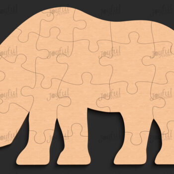 Intra απο ξύλο plywood 3mm-4mm πάχος – Παιδικό παιχνίδι Rhino Puzzle Δίασταση  20x20 cm INTRAFABR-123421285 - Image 1