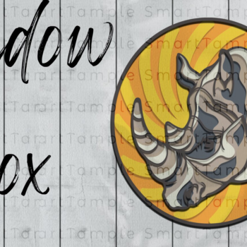 Intra απο ξύλο plywood 3mm-4mm πάχος – Rhino Shadow Box, Rhino Paper Cut Δίασταση  20x20 cm INTRAFABR-73217179 - Image 1