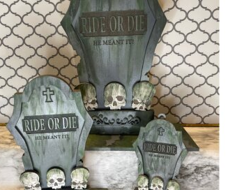 Intra απο ξύλο plywood 3mm-4mm πάχος – Ride or Die Silly Tombstone Δίασταση  20x20 cm INTRAFABR-102883985 - Image 1