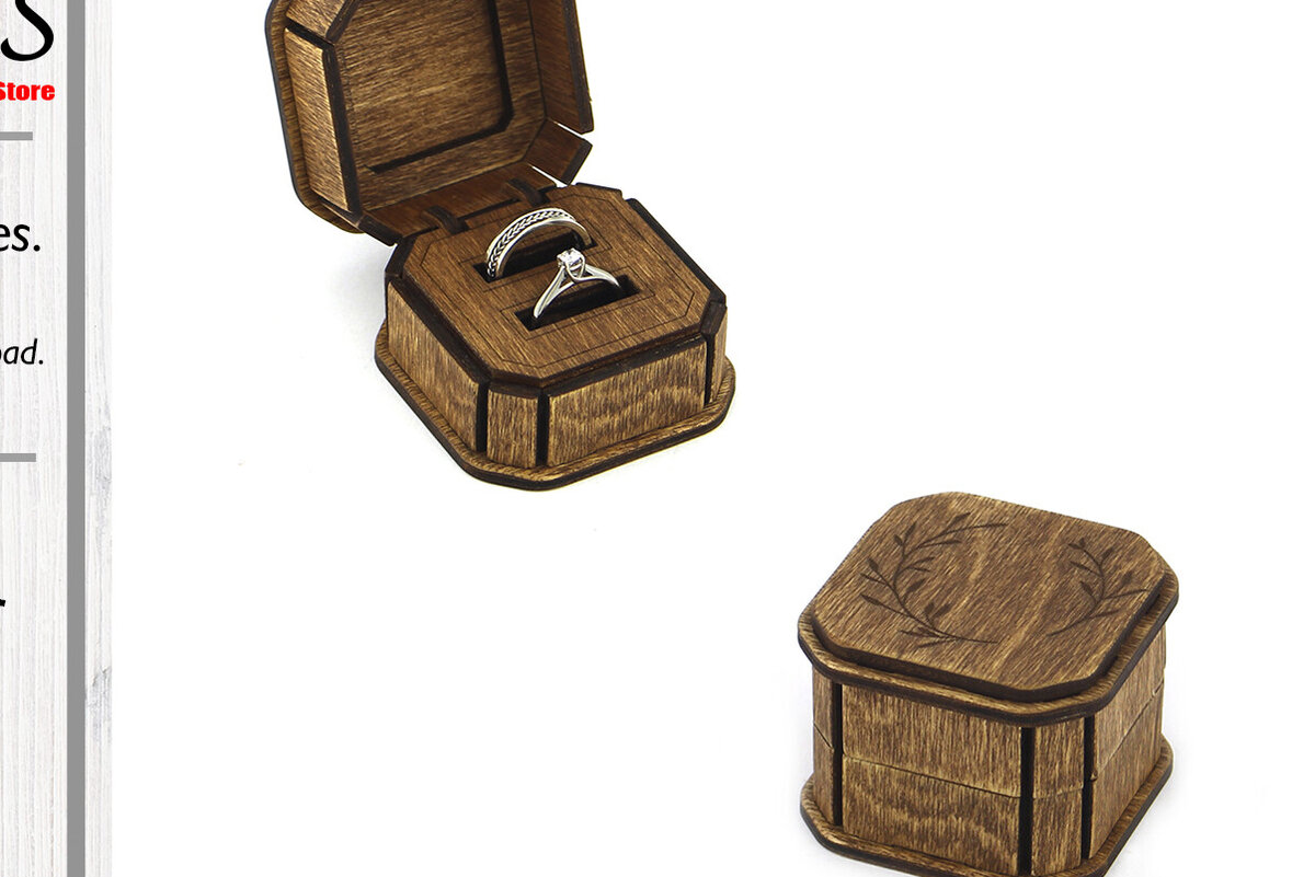 Intra απο ξύλο plywood 3mm-4mm πάχος – Αρχείο Ring Box. Αρχείο κοπής με λέιζερ Δίασταση  20x20 cm INTRAFABR-95099097