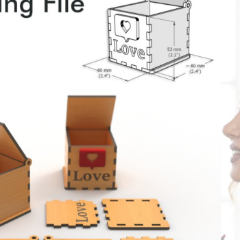 Intra απο ξύλο plywood 3mm-4mm πάχος – Δαχτυλίδι, Κουτί δώρου,, Αρχεία κοπής με λέιζερ Δίασταση 20x20 cm INTRAFABR-81141713 - Image 1