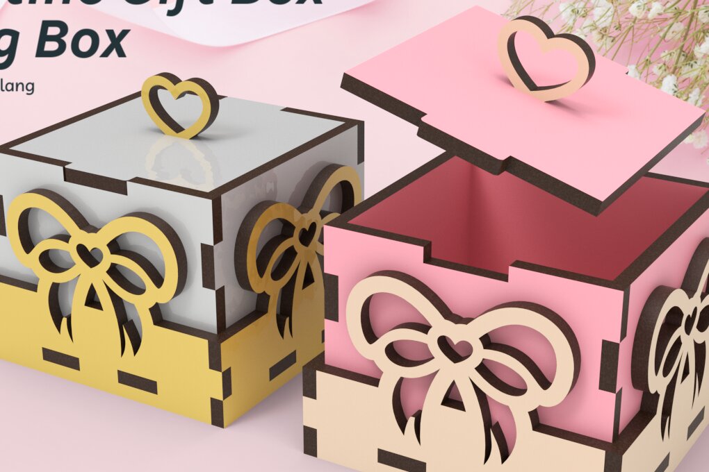 Intra απο ξύλο plywood 3mm-4mm πάχος – Δαχτυλίδι Κουτί | Αρχείο κοπής με λέιζερ | Καρδιά | Αγάπη Δίασταση  20x20 cm INTRAFABR-90769088