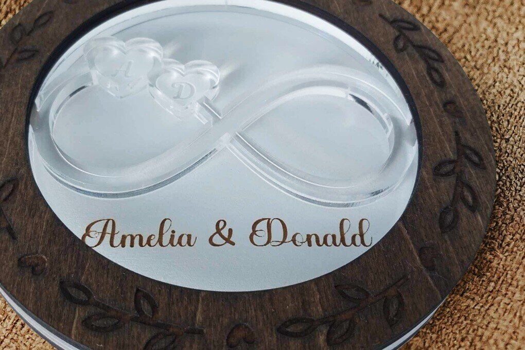 Intra απο ξύλο plywood 3mm-4mm πάχος – Δαχτυλίδι - Αρχεία Laser γάμου Δίασταση  20x20 cm INTRAFABR-94284144