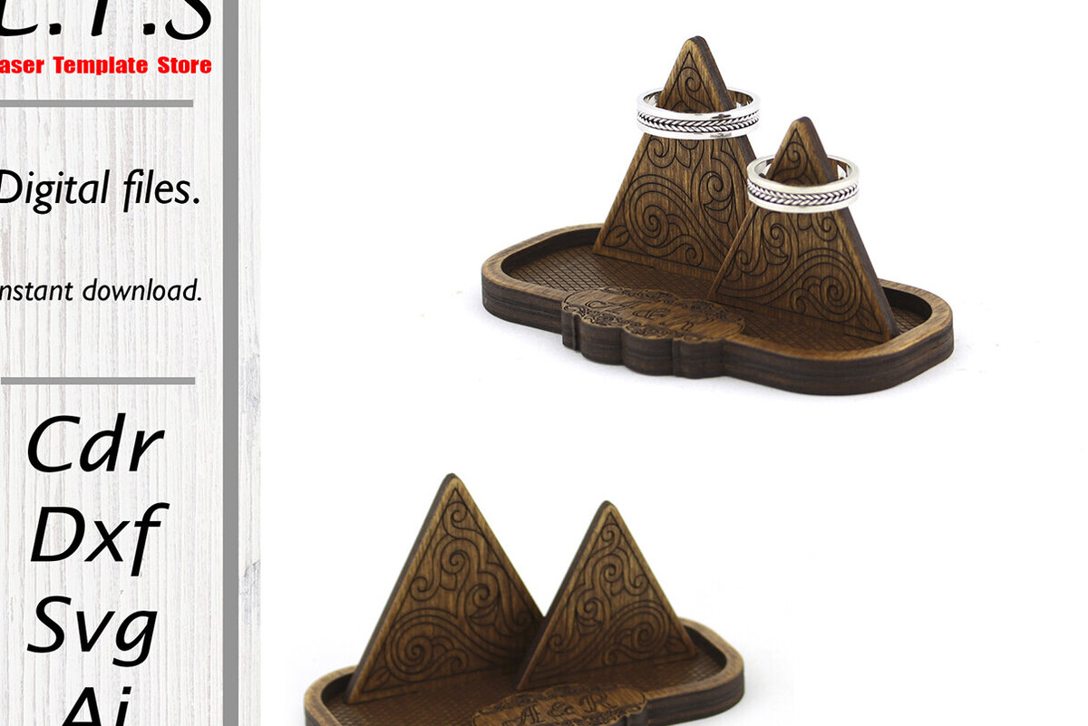 Intra απο ξύλο plywood 3mm-4mm πάχος – Κράτηση δαχτυλιδιών. Αρχείο κοπής με λέιζερ Δίασταση  20x20 cm INTRAFABR-95099881