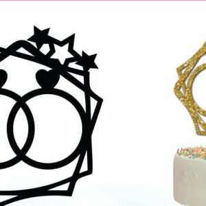 Intra απο ξύλο plywood 3mm-4mm πάχος – Δαχτυλίδια Γαμήλια Τούρτα Topper Δίασταση 20x20 cm INTRAFABR-35953991