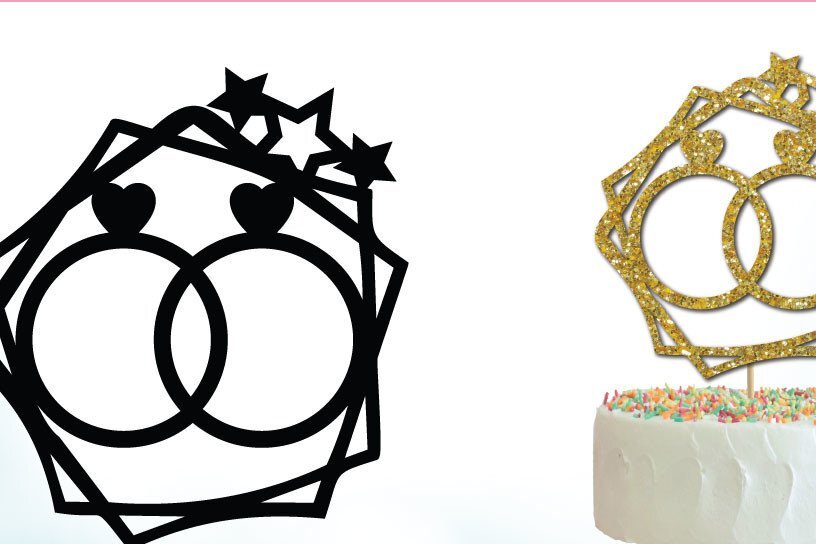 Intra απο ξύλο plywood 3mm-4mm πάχος – Δαχτυλίδια Γαμήλια Τούρτα Topper Δίασταση  20x20 cm INTRAFABR-35953991