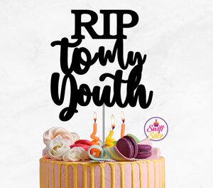 Intra απο ξύλο plywood 3mm-4mm πάχος – RIP στο My Youth Cake Topper Δίασταση  20x20 cm INTRAFABR-75259911