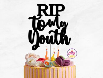 Intra απο ξύλο plywood 3mm-4mm πάχος – RIP στο My Youth Cake Topper Δίασταση  20x20 cm INTRAFABR-75259911 - Image 1