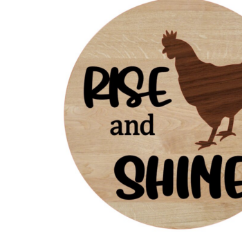 Intra απο ξύλο plywood 3mm-4mm πάχος – Στρογγυλό σημάδι Rise and Shine Δίασταση 20x20 cm INTRAFABR-10374587 - Image 1