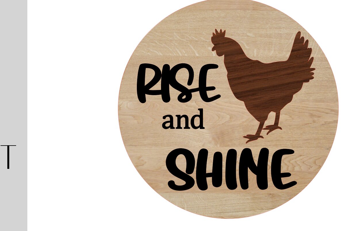 Intra απο ξύλο plywood 3mm-4mm πάχος – Στρογγυλό σημάδι Rise and Shine Δίασταση  20x20 cm INTRAFABR-10374587