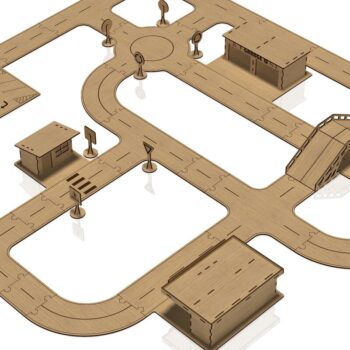 Intra απο ξύλο plywood 3mm-4mm πάχος – Road Track, Wood Game, File Δίασταση 20x20 cm INTRAFABR-42036220 - Image 2