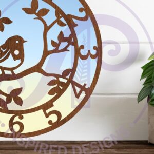 Intra απο ξύλο plywood 3mm-4mm πάχος – Αρχεία κοπής με λέιζερ ρολόι τοίχου Robin Bird Δίασταση  40x30 cm INTRAFABR-96612254