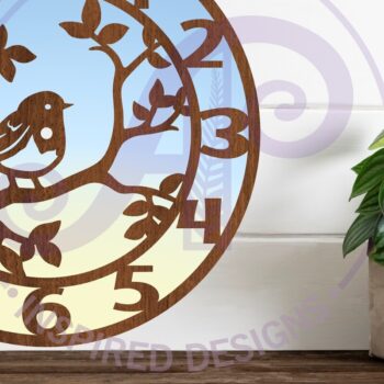 Intra απο ξύλο plywood 3mm-4mm πάχος – Αρχεία κοπής με λέιζερ ρολόι τοίχου Robin Bird Δίασταση  40x30 cm INTRAFABR-96612254 - Image 3