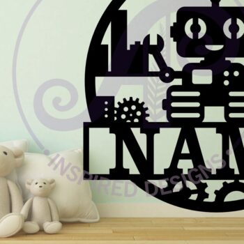 Intra απο ξύλο plywood 3mm-4mm πάχος – Πρότυπο κοπής λέιζερ Sign Name Robot Δίασταση  40x30 cm INTRAFABR-98809125 - Image 2