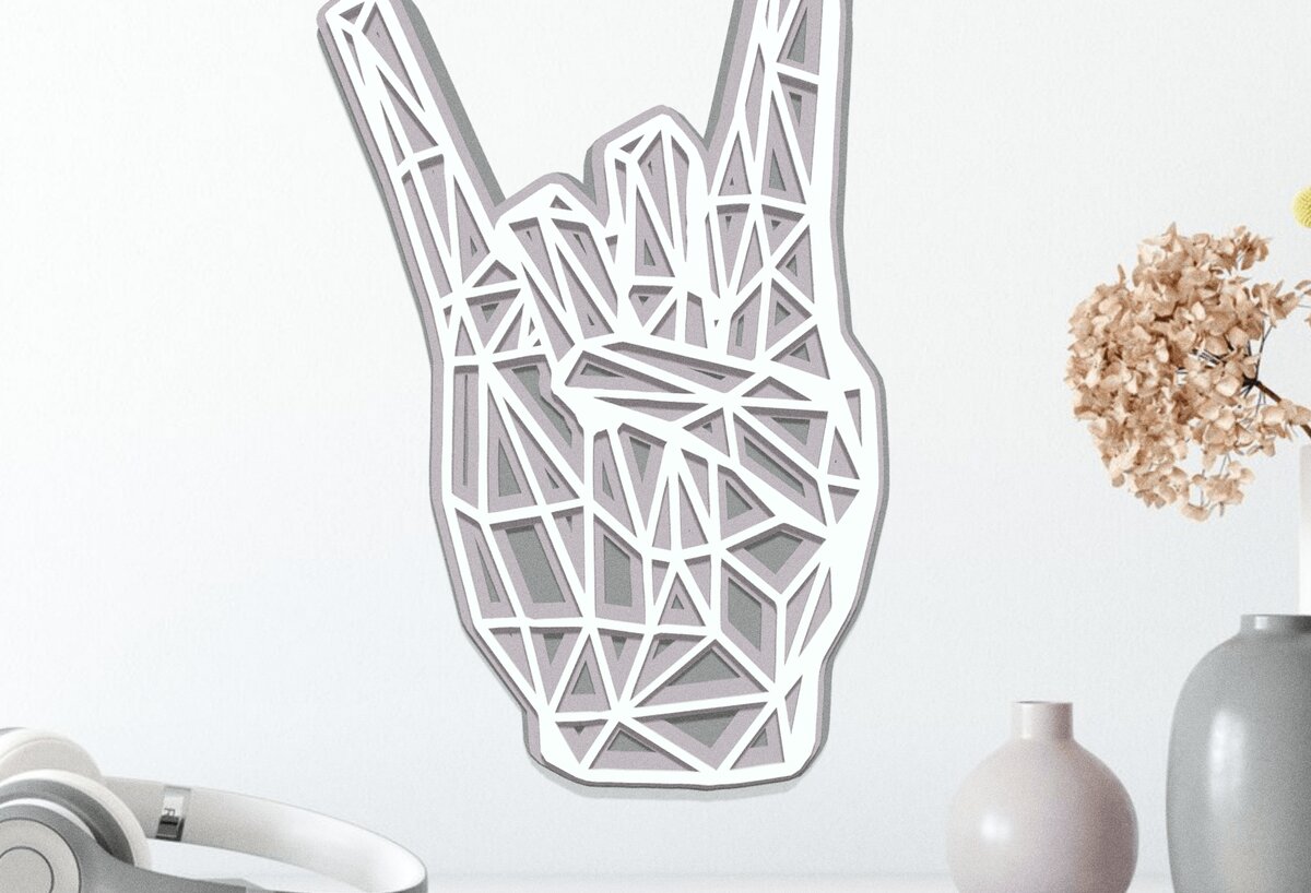 Intra απο ξύλο plywood 3mm-4mm πάχος – Rock &amp; Roll Layered PDF STL Δίασταση  20x20 cm INTRAFABR-35580329