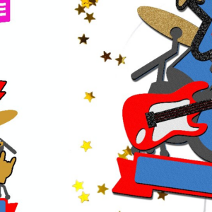 Intra απο ξύλο plywood 3mm-4mm πάχος – Rock Star Cake Topper 3D Δίασταση  20x20 cm INTRAFABR-112521173