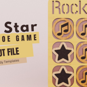 Intra απο ξύλο plywood 3mm-4mm πάχος – Rock Star Tic Tac Toe,, Δίασταση  20x20 cm INTRAFABR-96895699