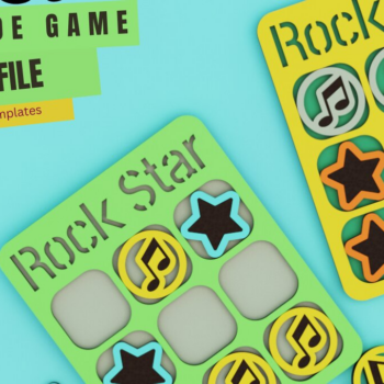 Intra απο ξύλο plywood 3mm-4mm πάχος – Rock Star Tic Tac Toe,, Δίασταση 20x20 cm INTRAFABR-96895699 - Image 2