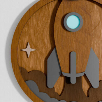 Intra απο ξύλο plywood 3mm-4mm πάχος – Rocket Baby Kids Multilayer Δίασταση 20x20 cm INTRAFABR-105457323 - Image 1