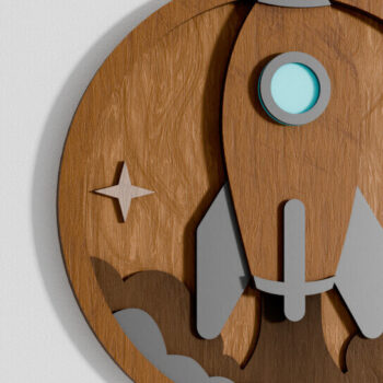 Intra απο ξύλο plywood 3mm-4mm πάχος – Rocket Baby Kids Multilayer Δίασταση 20x20 cm INTRAFABR-105457323 - Image 2