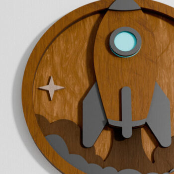 Intra απο ξύλο plywood 3mm-4mm πάχος – Rocket Baby Kids Multilayer Δίασταση 20x20 cm INTRAFABR-105457323 - Image 3