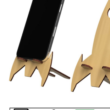 Intra απο ξύλο plywood 3mm-4mm πάχος – Βάση κινητού τηλεφώνου Rocket Cut Laser Δίασταση  20x20 cm INTRAFABR-90909582 - Image 1