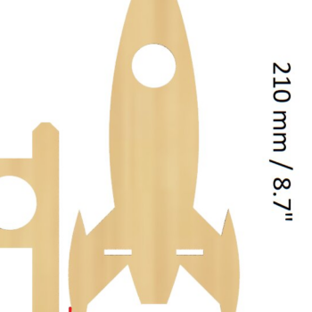 Intra απο ξύλο plywood 3mm-4mm πάχος – Βάση κινητού τηλεφώνου Rocket Cut Laser Δίασταση  20x20 cm INTRAFABR-90909582 - Image 2