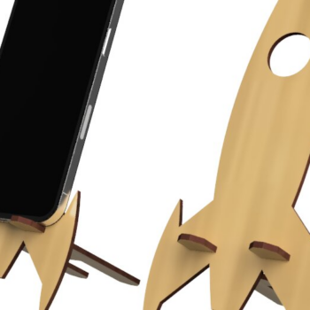 Intra απο ξύλο plywood 3mm-4mm πάχος – Βάση κινητού τηλεφώνου Rocket Cut Laser Δίασταση  20x20 cm INTRAFABR-90909582 - Image 3