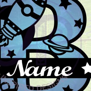 Intra απο ξύλο plywood 3mm-4mm πάχος – Rocket Monogram Letter B Αρχείο Δίασταση  20x20 cm INTRAFABR-69520509 - Image 1